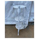 Three-Tier White Painted Cast Iron Plant Stand