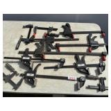 11 Various Squeeze Clamps & Bar Clamps