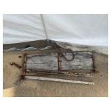 Weathered Wooden Sled with Metal Runners