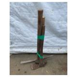 Three Vintage Wood-Handled Axes