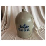 #4 ES&B Slip Decorated Storage Crock