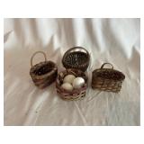 4 Miniature Woven Baskets