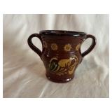 Ned Foltz Redware Dbl. Handled Storage Crock
