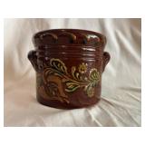 Ned Foltz Redware Dbl. Handled Storage Crock