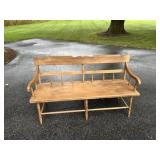 19th C. Plank Seat Settee