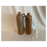 (2) European Stoneware Bottles