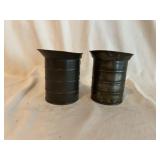 (2) Antique Metal Measuring Cups