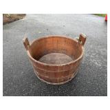 Primitive Wood Metal Banded Washtub