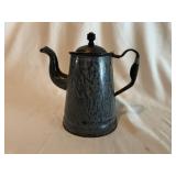 Gray Agateware Gooseneck Teapot