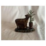 Foltz Redware Lamb Form Candle Holder