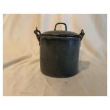 Gray Agateware Berry Pail