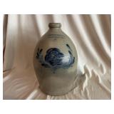 Excellent 3 Gal. Cobalt Rose Cowden & Wilcox Jug