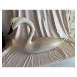 Unsigned Machine Carved Wood Swan