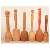 Group of Vintage Wood Kitchen Food Mashers
