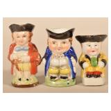 Antique Miniature Toby-Style Porcelain Mugs