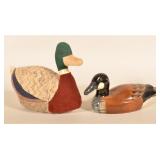 Vintage Wood Carved & Painted Decoy & Other