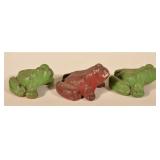 3 Cast Iron Frog Doorstops