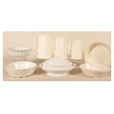 White Ironstone Pitchers, Bowls & Casserole Dish