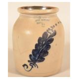 Fort Edward Pottery Freehand-Decorated Crock