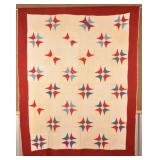 Antique Maltese Cross Hand-Stitched Quilt