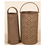 2 Round Tin Food Graters