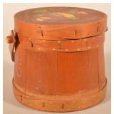 Small Wood Paint-Decorated Firkin