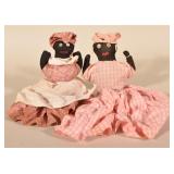 2 Vintage Cloth African-American Dolls