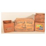 Antique Wood Advertising Shipping Crates