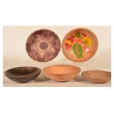 5 Wood Vintage Mixing Bowls