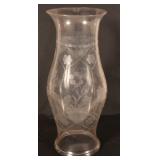 Large Attractive Etched Glass Hurricane Shade