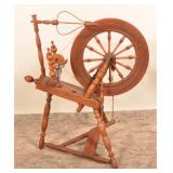 Signed J.Stealy Antique Spinning Wheel