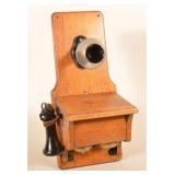 Model 780 Kellogg Residential Oak Wall Phone