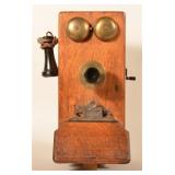 Western Electric 323W Oak Hand-Cranked Wall Phone