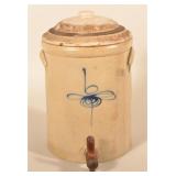 6-Gallon Freehand-Decorated Water Cooler Crock
