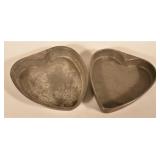 Pair Heart-Shaped Tin Baking Pans