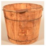 Primitive Bail-Handled Wood Bucket