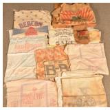 Large Group Vintage Cotton & Burlap Feed Sacks