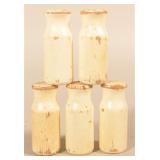 5 Small Wood Carnival Knockdown Milk Bottles