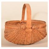 Large Antique Splint Oak PA Gathering Basket