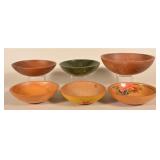 6 Vintage Wood Mixing Bowls