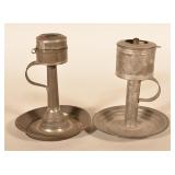 19th C. Tin Whale Oil Lamps