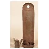 Antique Tin Candle Sconce & Miner