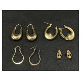(4) Pairs of 14K Earrings
