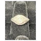 18K Filigree Diamond Ring