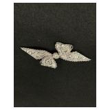 Large Vintage 14K Diamond Bow Pin