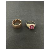 (2) 14K Rings 1 Odd Fellows