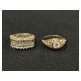 (2) 14K CZ Rings