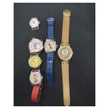 (6) VIntage Character & Advertising Watches