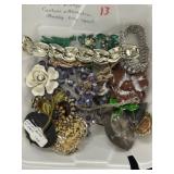 (18) Pcs. Vintage Costume Rhinestone Jewelry