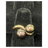 14K Black Pearl Ring